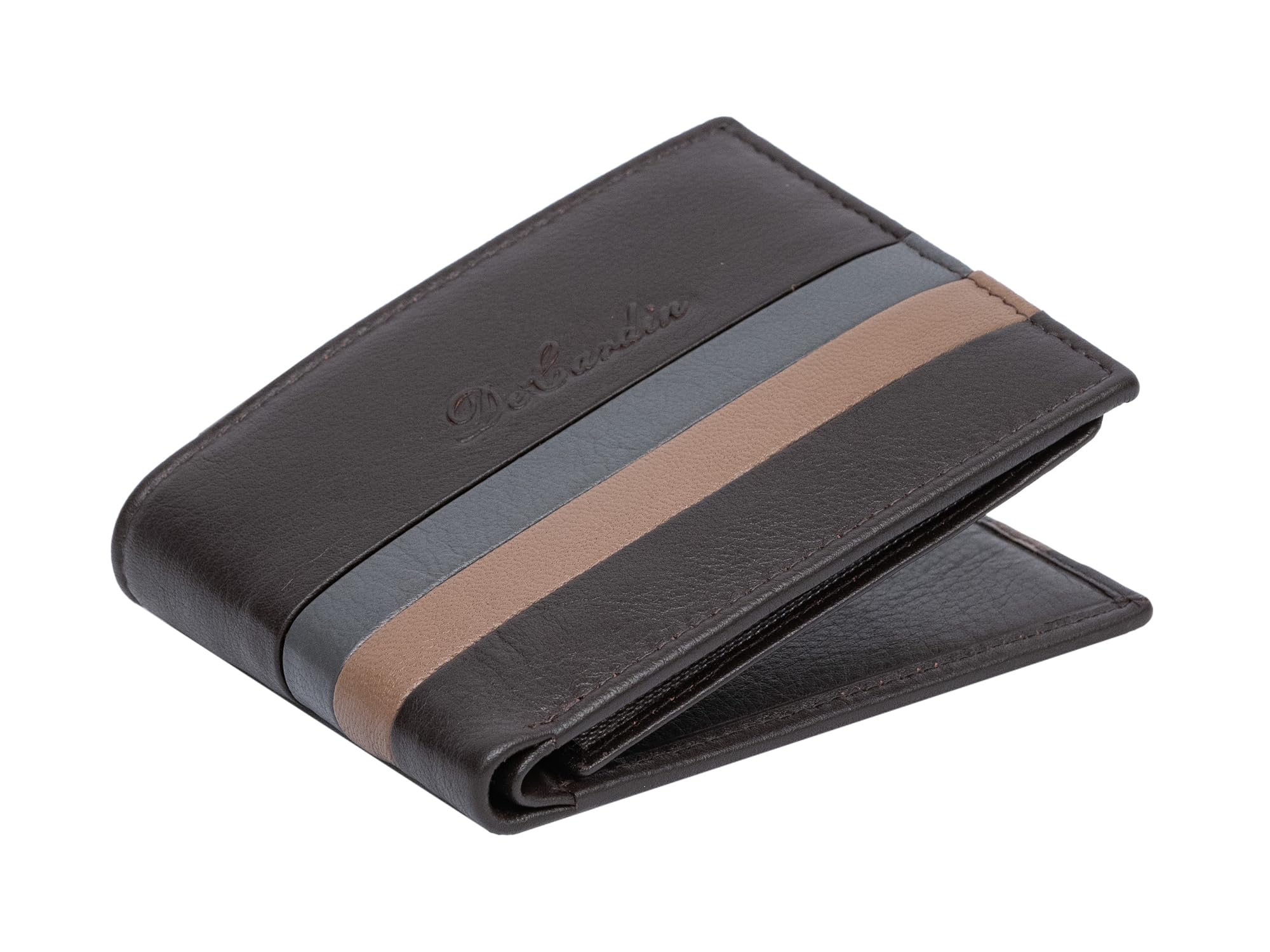 DECARDINPure Leather Brown Wallet for Men | 13 Card Slots | 2 Currency & 2 Secret Compartments