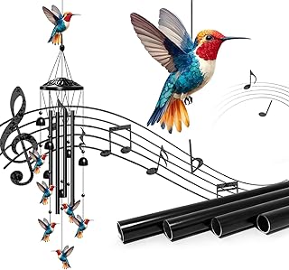 Hummingbird Wind Chimes for Outside, Hummingbird Gifts for Women/Men/Mother/Father, Metal Windchimes for Birthday/Christmas/Thanksgiving, Panda Decor for Patio, Garden,Yard, Home
