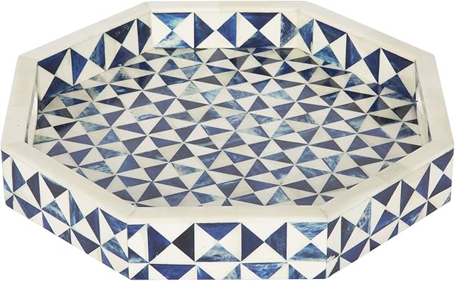 HANDICRAFTS HOME Octagon Decorative Tray Breakfast Coffee Table Top Vintage Handmade Serving Tray (ORY OCTAGON, 12x12 Inches) New Years Gift