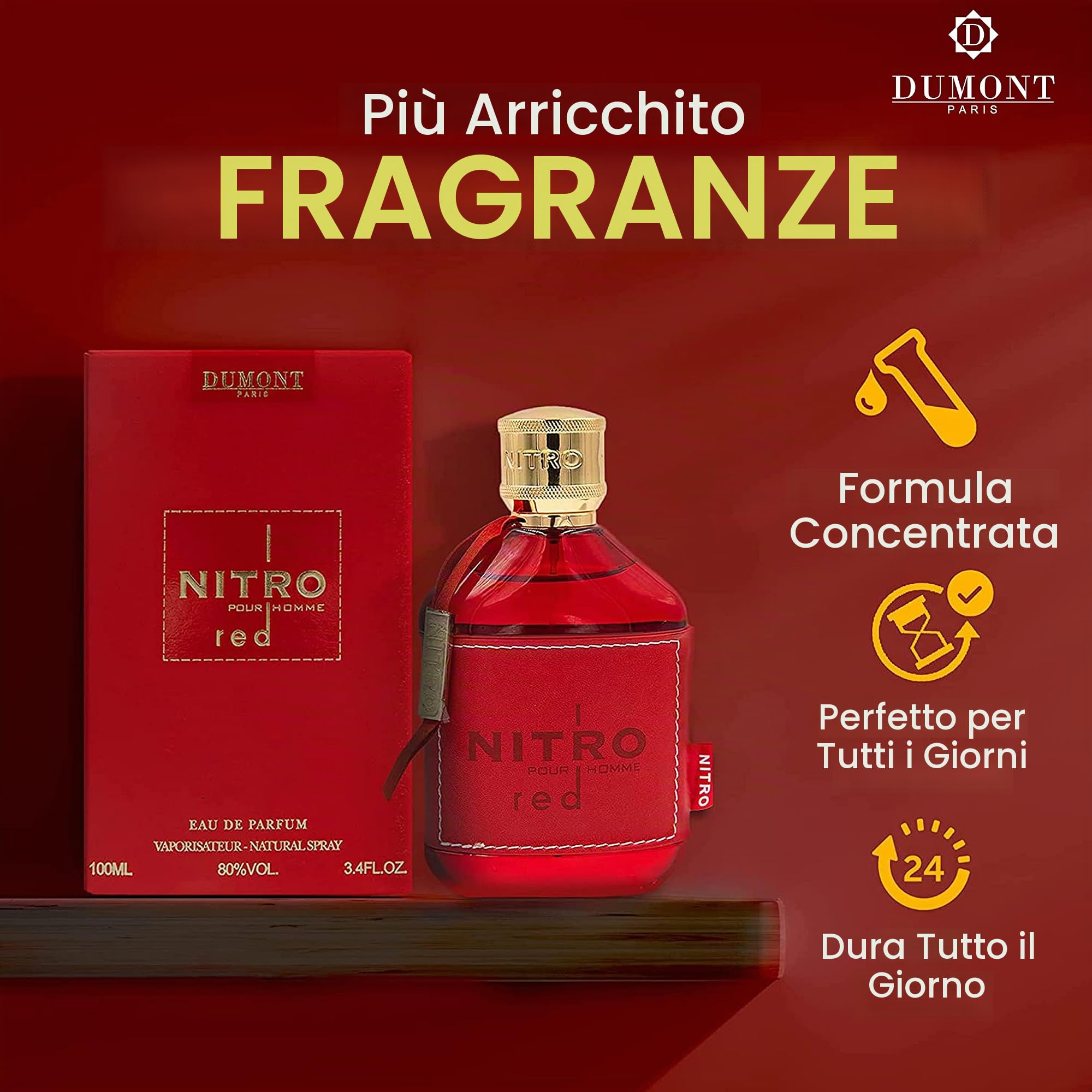 Dumont Paris Nitro Red Profumo Uomo Eau De Parfum Spray 100 Ml