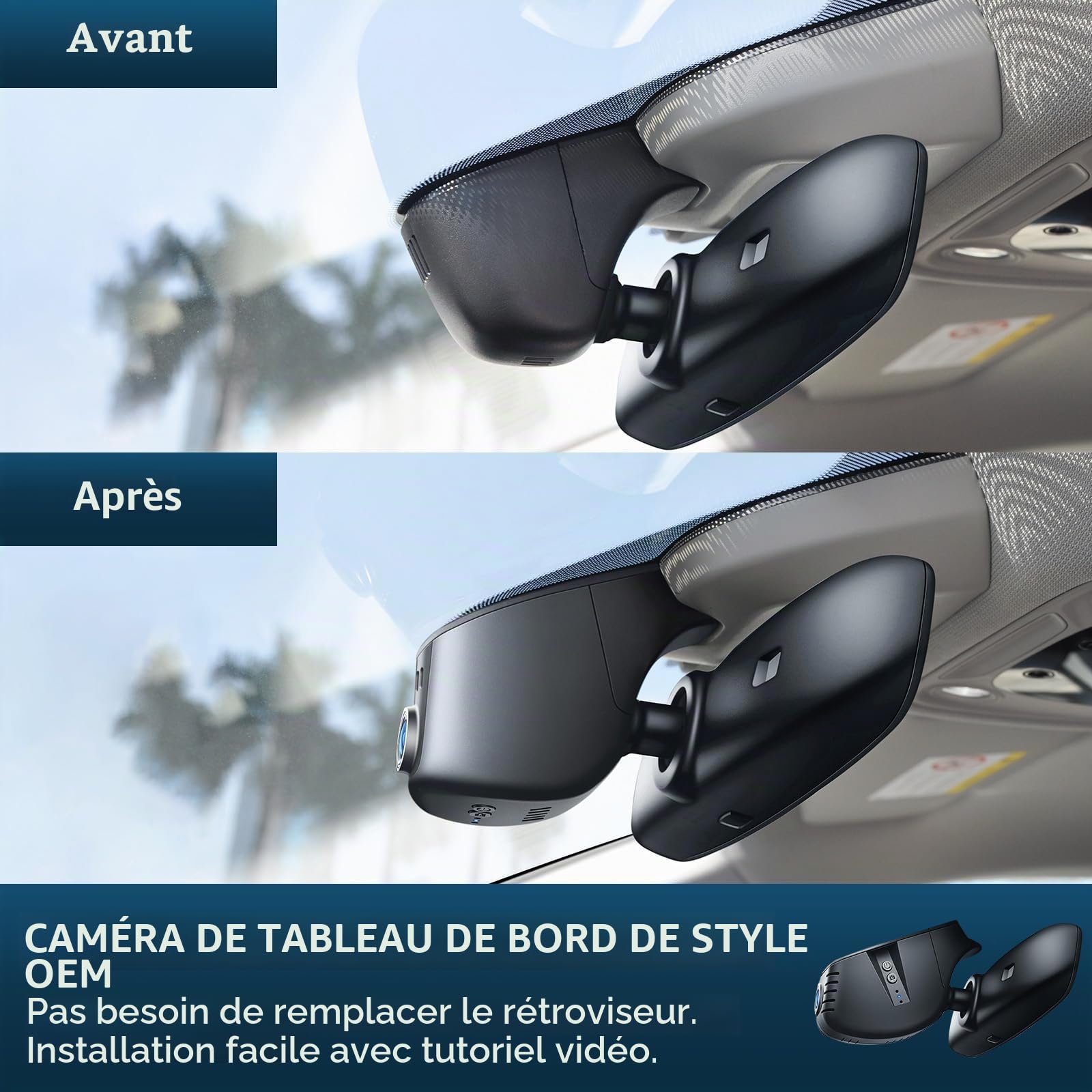 Mangoal Dashcam Avant 4K pour Audi 2019-2026 A3 A4 A5 A6 A7 A8 Q3 Q5 Q7 TT