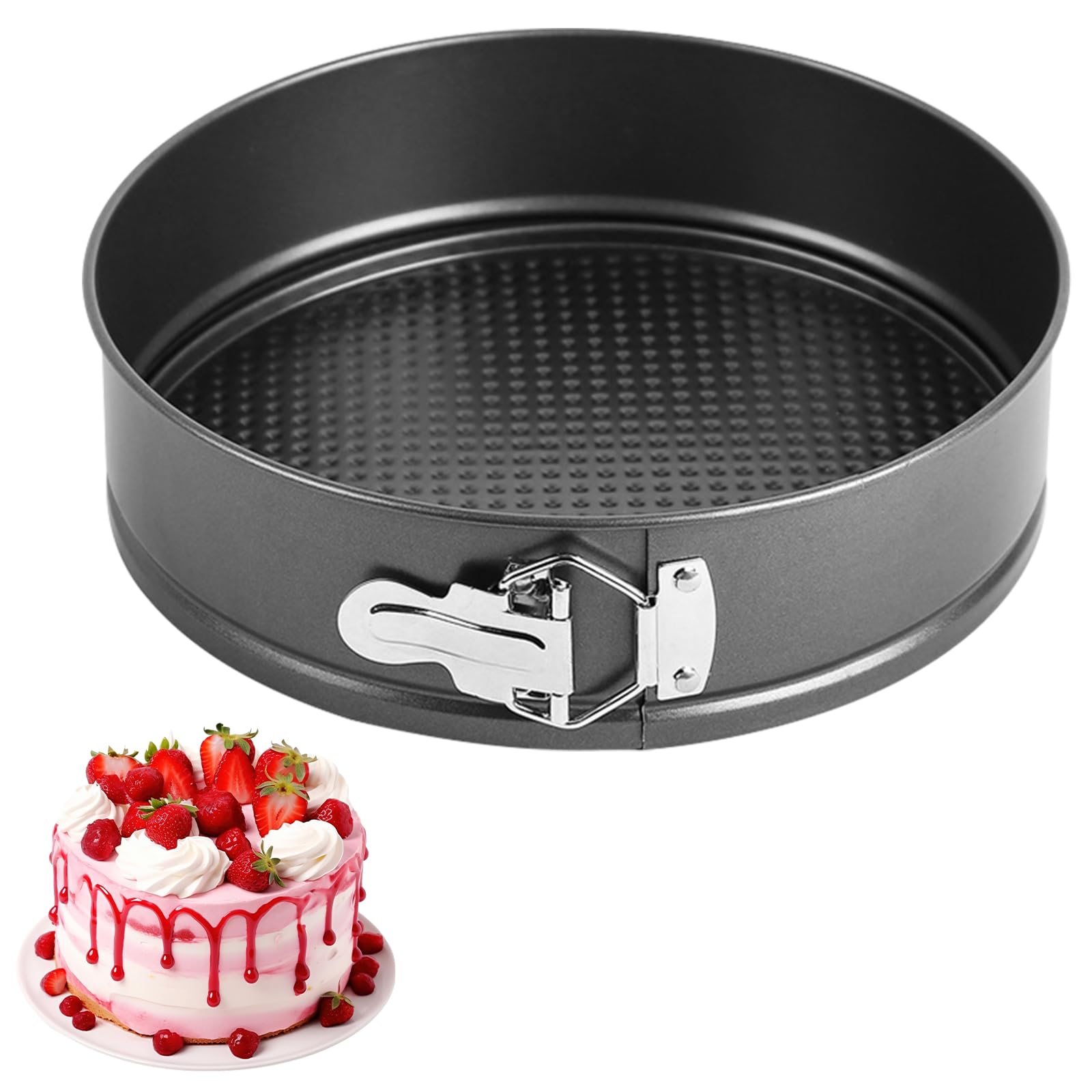 IVEOPPE Springform 20cm Rund Backform - Kuchenform mit Antihaftbeschichtung, Backformen, Tortenform, Kuchenformen für Kuchen Backen