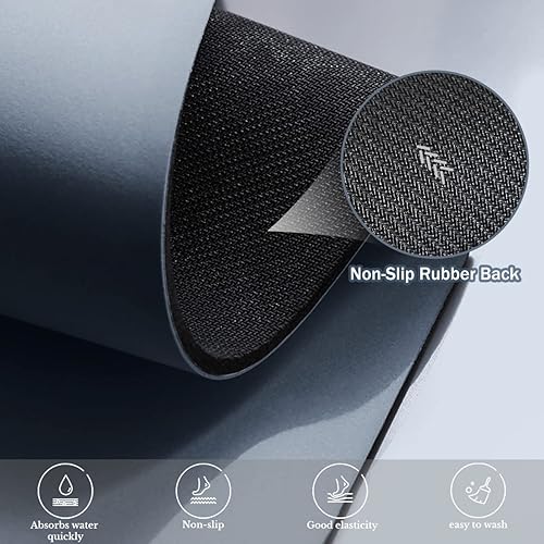 Miniatura 7 de Tapete de baño absorbente, de secado rápido, tapete para sala de estar, parte inferior antideslizante de goma, tapete de baño, tapete de cocina (18
