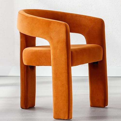 Modern Barrel - Silla de comedor tapizada con brazos, cómoda silla auxiliar de terciopelo para sala de estar, oficina en casa, recepción, color