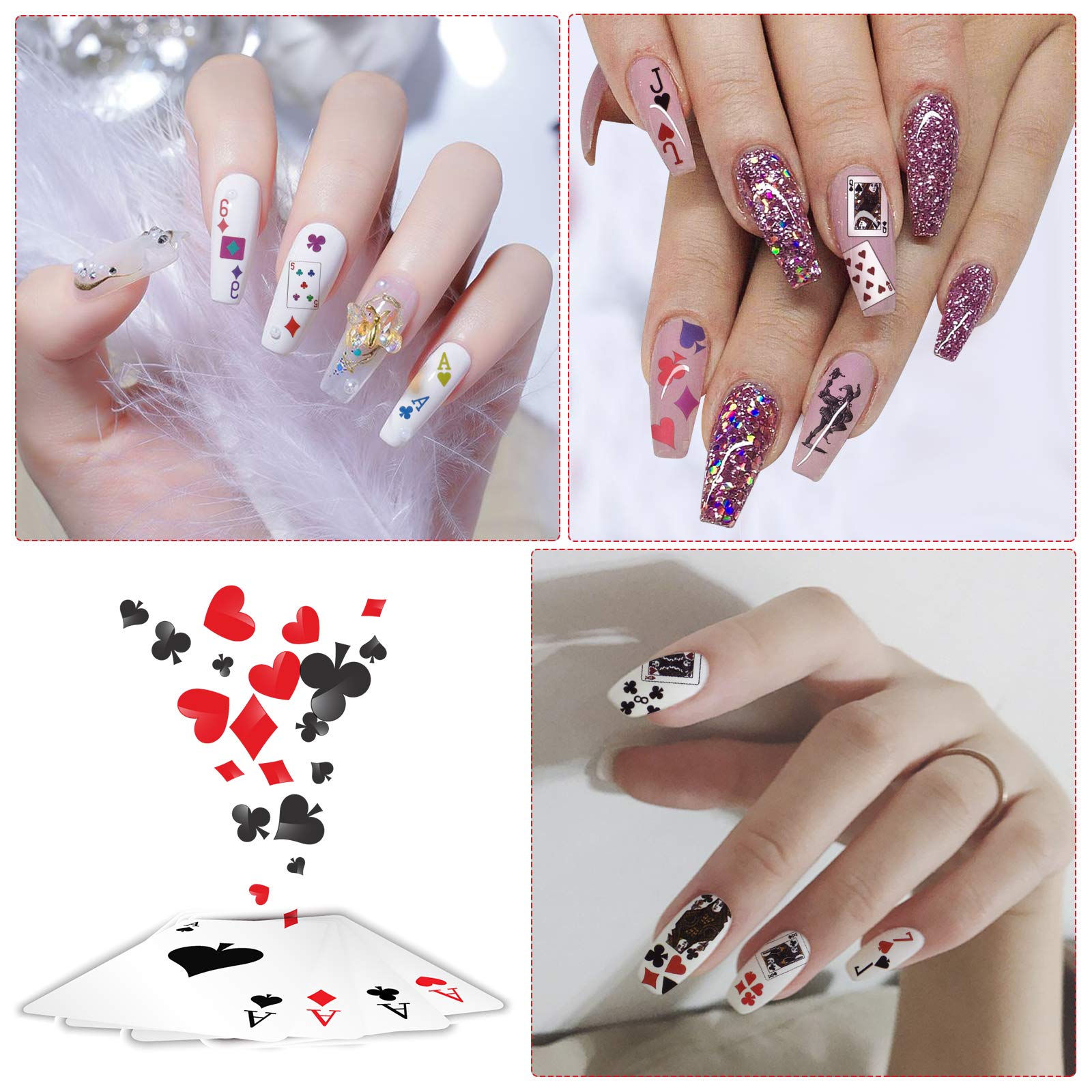 Amazon.com: EBANKU 10 Sheets Poker Nail Art Stickers Decals, Playing Card  Style Nail Stickers Numbers Letter Graphics Nail Accessories for Women  Girls Nail Art DIY Design Decoration : Beauty & Personal Care