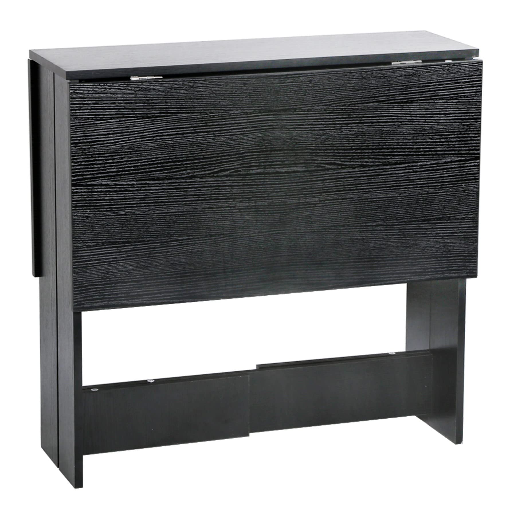 LANTUS Tavolo Consolle a Ribalta con Vano Mensola, Tavolino da Salotto e Cucina Pieghevole Salvaspazio,Tavolo Richiudibile, Tavolo Pieghevole, Legno,per 4-6 Persone (103 * 76 * 73,4 cm (nero))