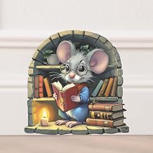 Cute Mouse Hole Wall Decals 3D | 4"x4" Wall Stickers for Child Room Decor | Nursery Wall Decals | Mouse Hole Stickers for Wall Decor | Stickers for Kids Library Mouse