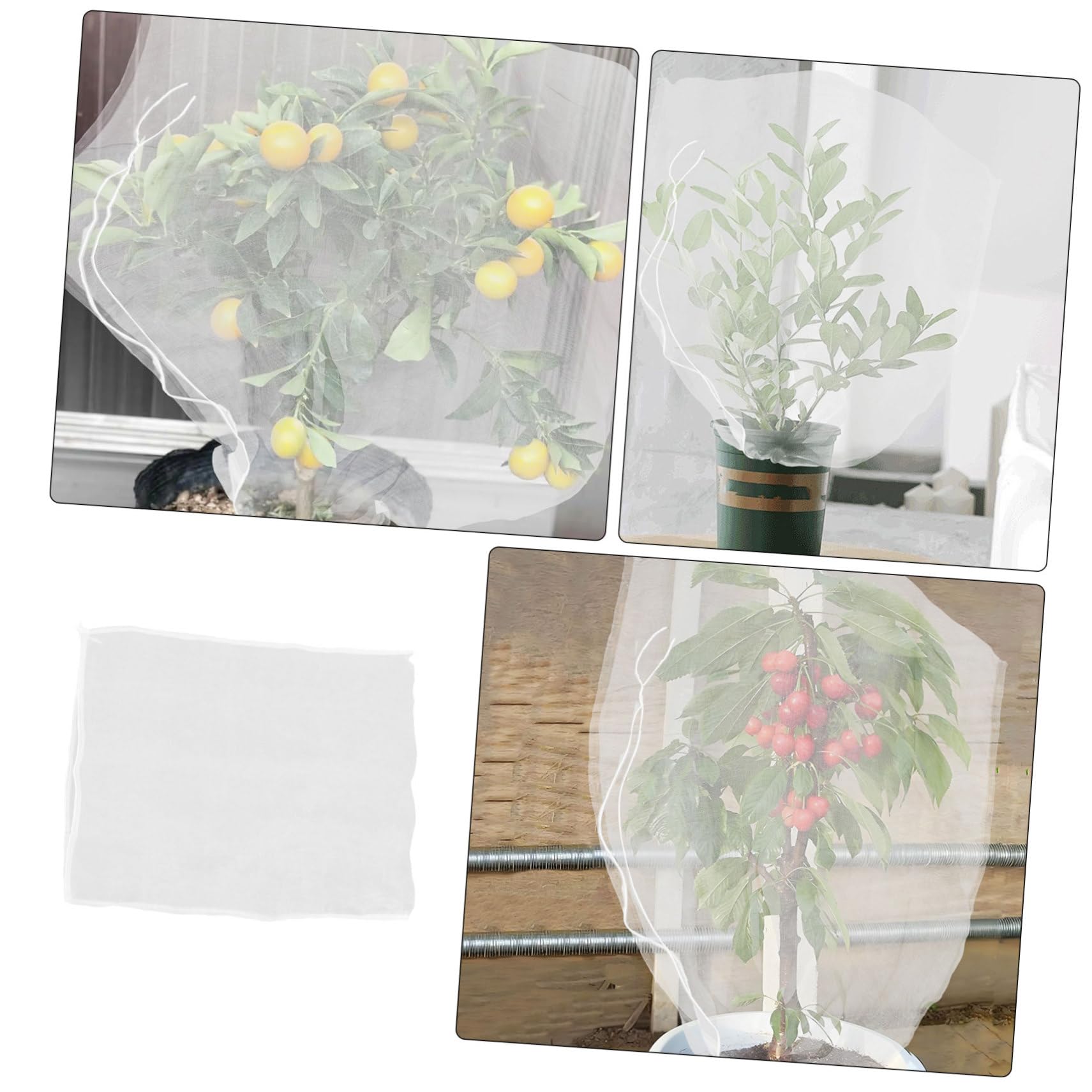 CLISPEED 8 Piezas Redes para Jardín con Cordón Malla Protectora Reutilizable para Frutas y Plantas Cubierta para Árboles Frutales y Huertos