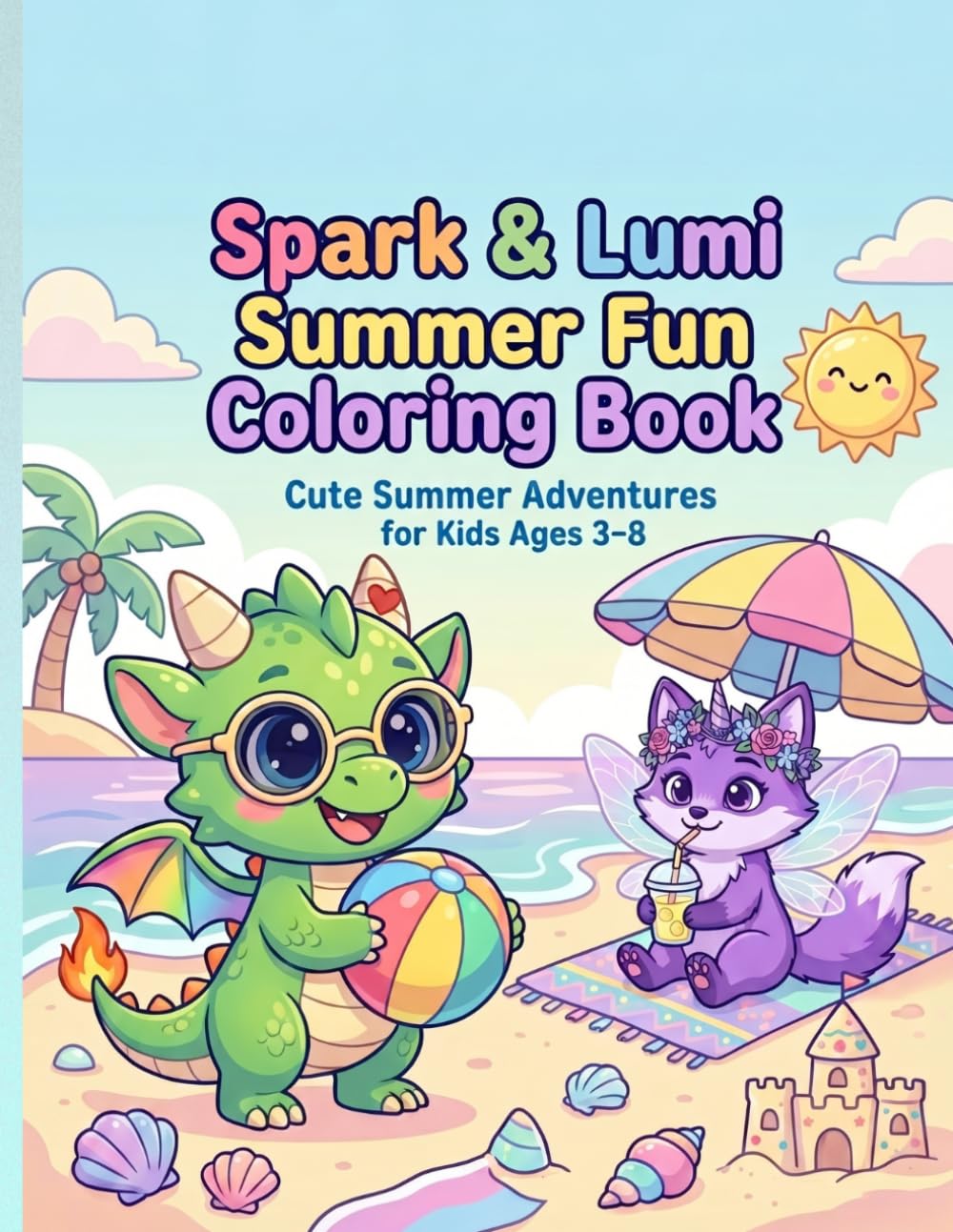 Spark the Baby Dragon & Lumi the Fairy Fox Summer Coloring Book: Cute Beach, Vacation & Summer Adventure Pages for Kids Ages 3–8 (Spark & Lumi Coloring Adventures)