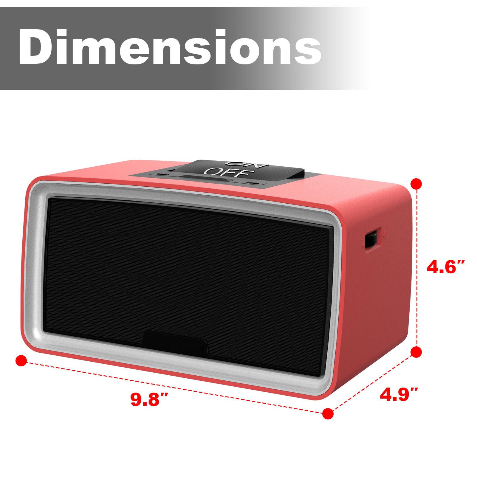 Große-Tasten 32GB Einfacher Musikplayer für Senioren mit Demenz(Rot) | MP3 Player mit SD-Karte, ideal für ältere Menschen, Sehbehinderte & Alzheimer-Patienten