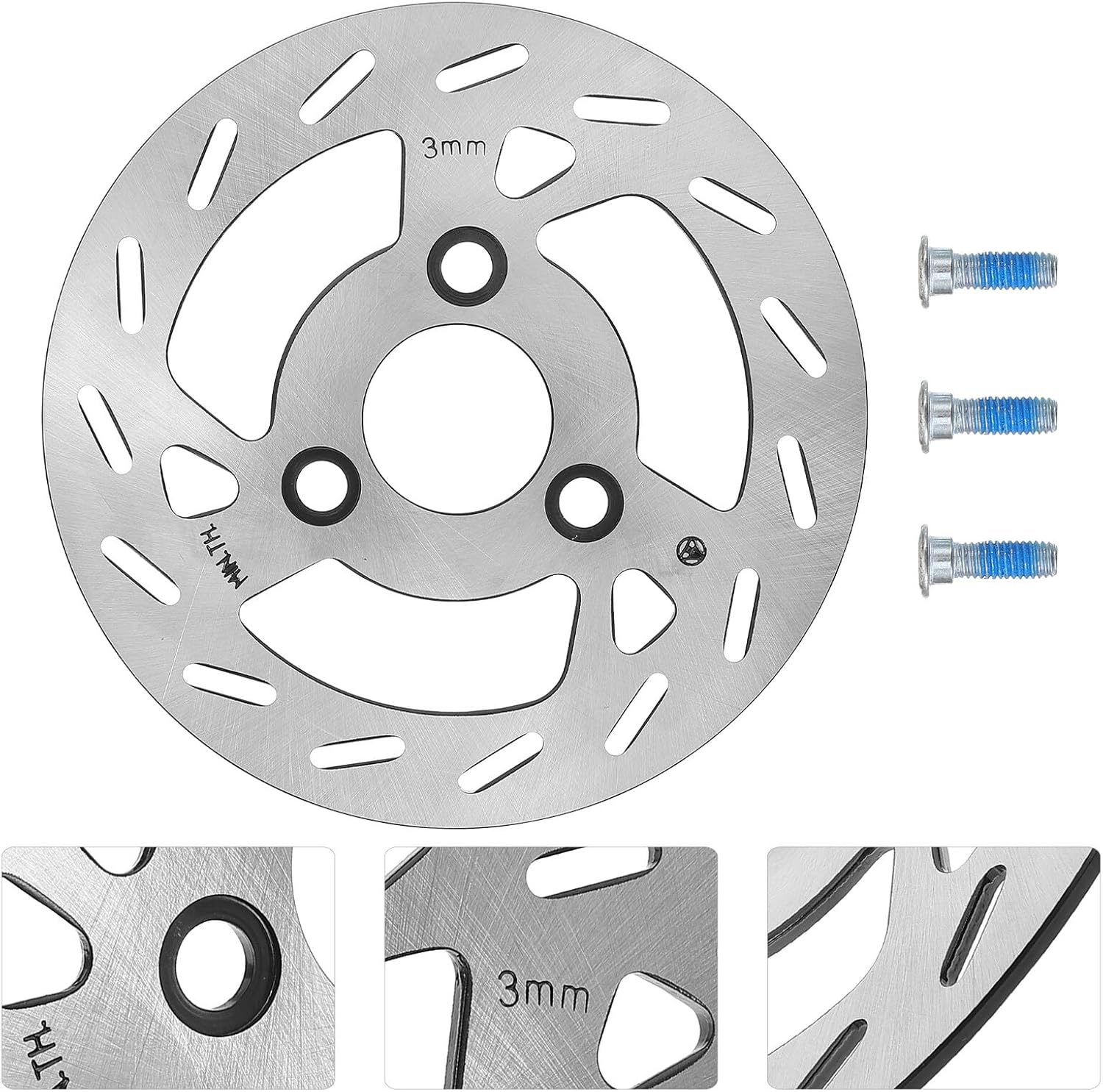 Garneck Motorcycle Brake Disc Replacement Rotor Sturdy Wear-resistant Brake Parts for Electric Bikes and Motorcycles Compatible