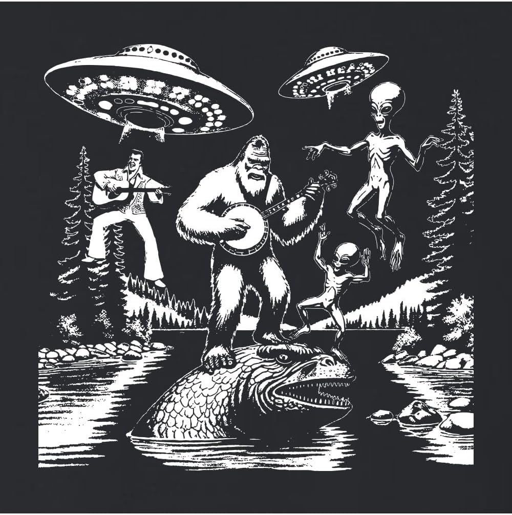Go All Out Bigfoot Elvis Loch Ness Monster Alien UFO Jam Session Mens Women Youth Sweatshirt Hoodie