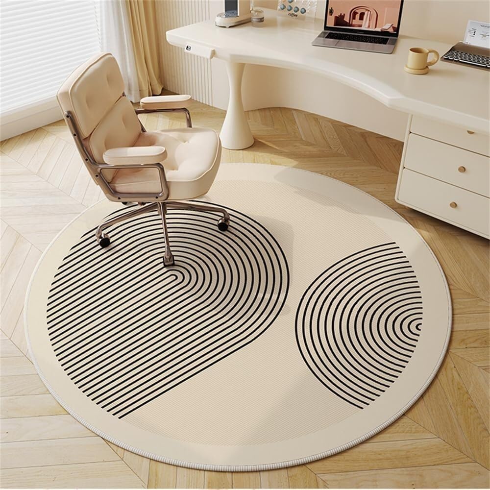 SSDDLZEQ Premium durable range Round Office Carpet And Hardwood Floor Multi-purpose Protective Mats(Annual Rings,80cm)