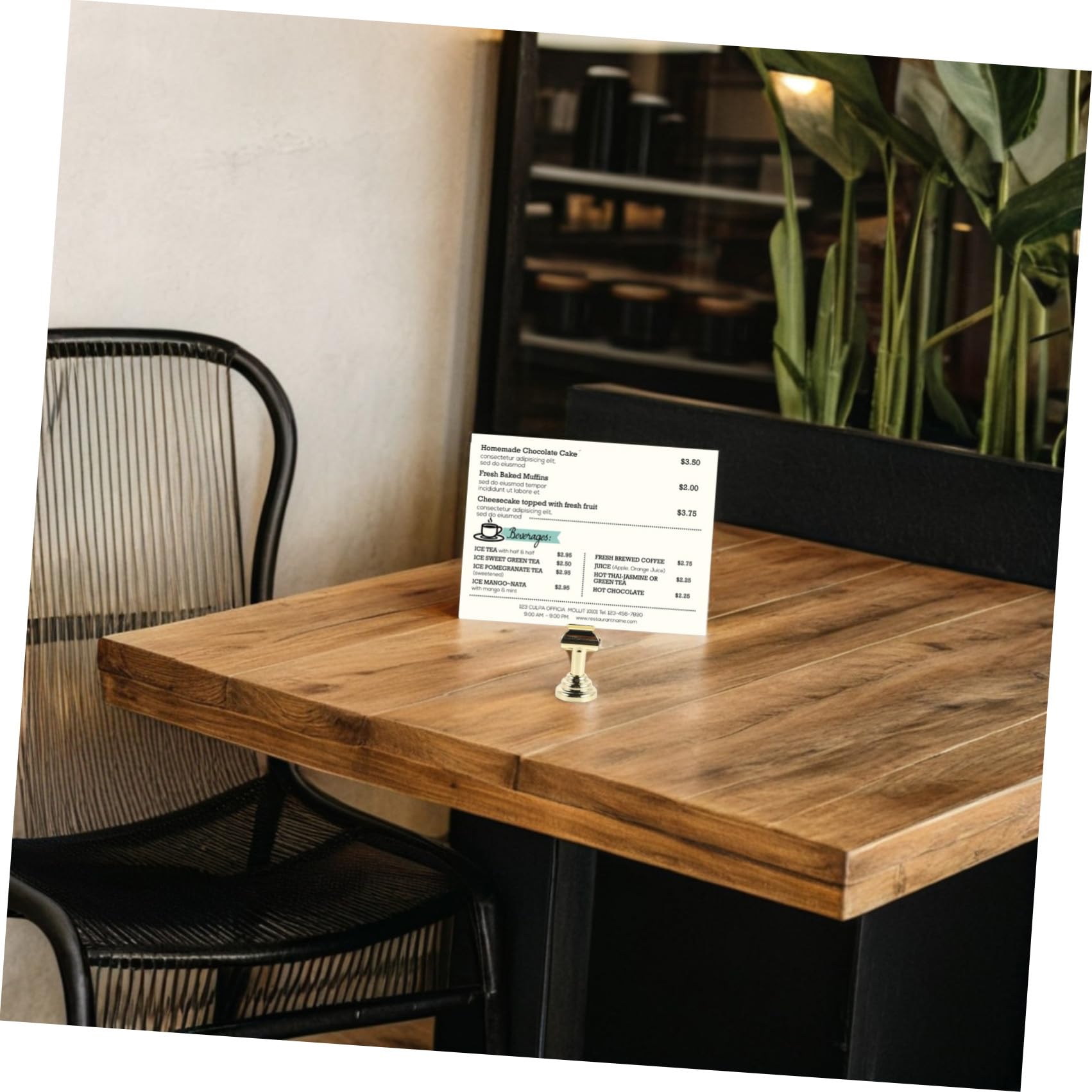 POPETPOP 6 Pezzi Porta Etichette Oro in Lega di Zinco Base Rotonda Elegante per Tavoli Buffet o Reception, Clip Porta Biglietti Facile da Pulire e Durevole