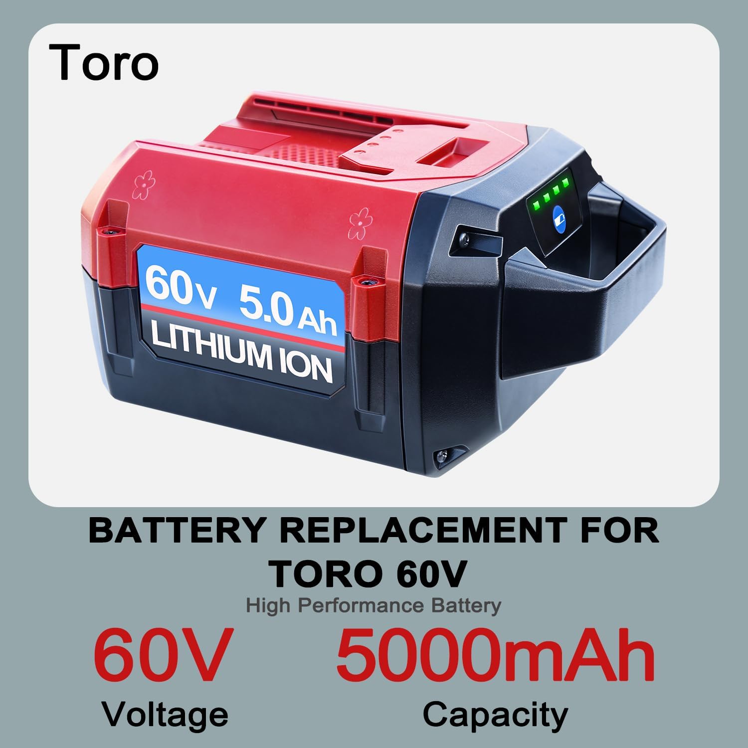 DTK Battery Replacement for Toro 60V Battery 5Ah 60V Lithium Battery
