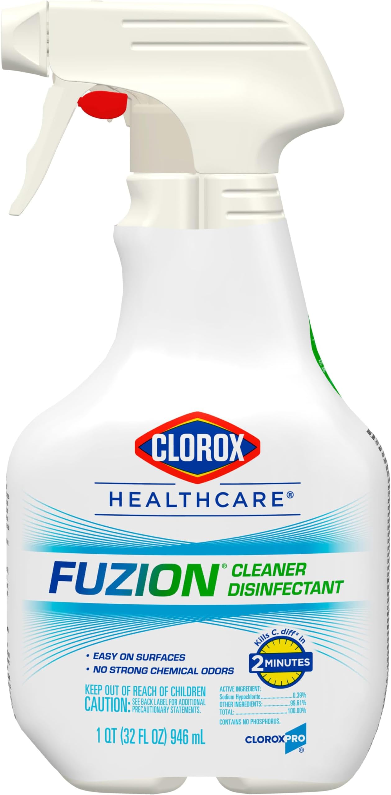 Healthcare Fuzion Cleaner Disinfectant Spray, 32 Fluid Ounces (Package May Vary)