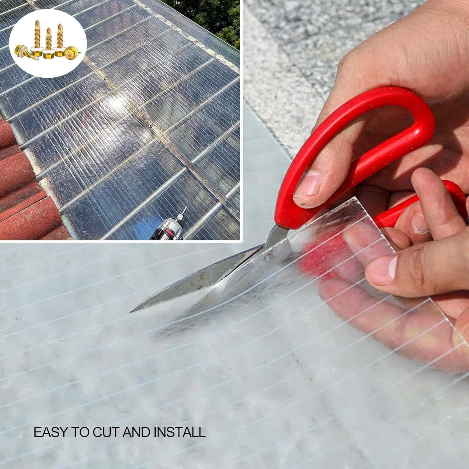 Greenhouse Roofing Sheets,0.8mm Polycarbonate Roof Panels,Cold Frame Replacement Plastic Roof Sheet,Easy to Bend and Cut Glassfiber Sheet,Waterproof/Rainproof/Uv Protection,W×L-39×787in