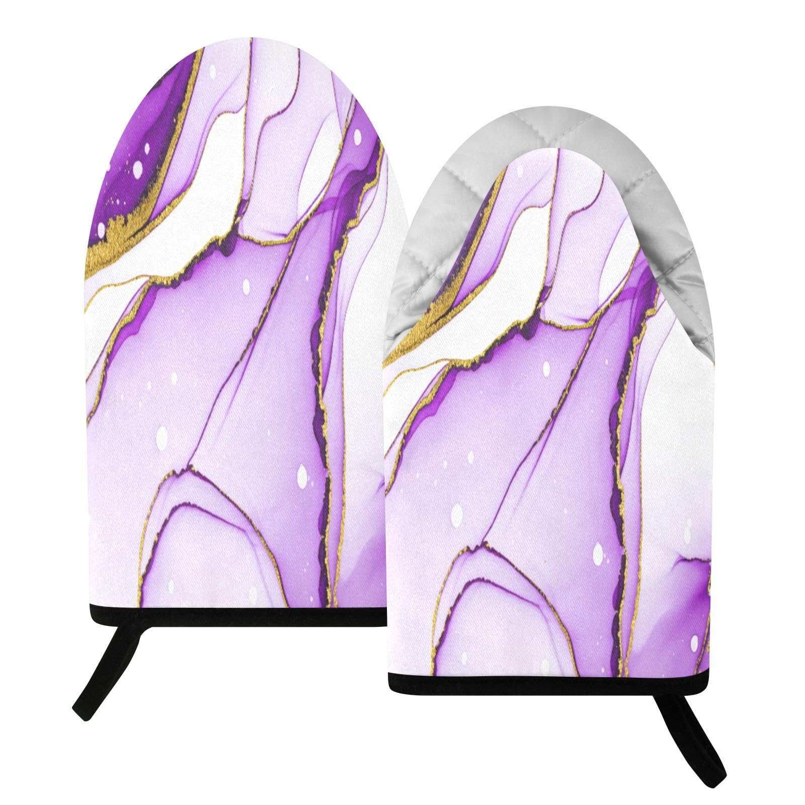 BURSTDDY Marble Oven Mitt,Heat Resistant Kitchen Mitts for Cooking