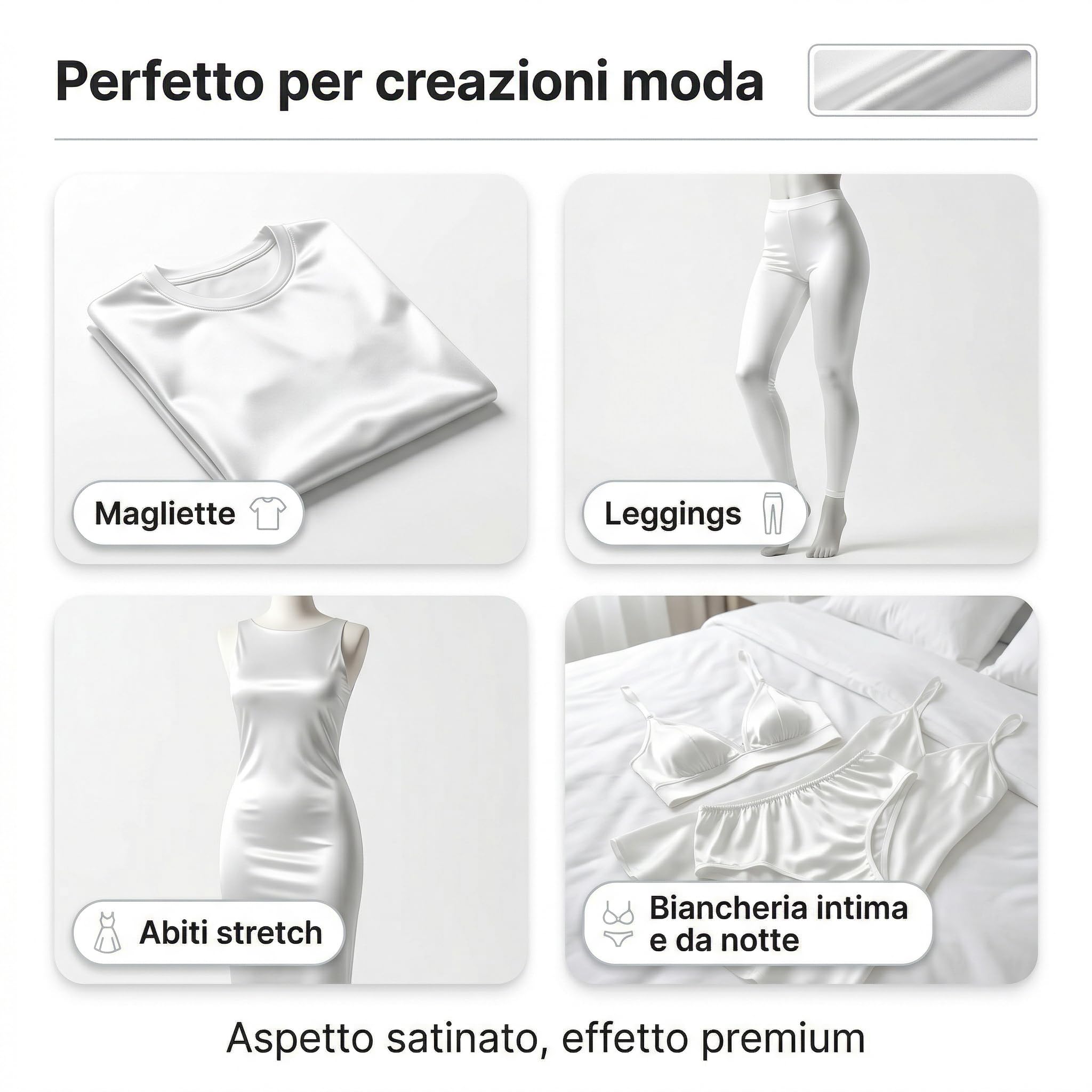 Galeone - Tessuto Raso Jersey Tinta Unita al Metro da Tappezzeria per Interno o Esterno