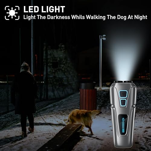 Miniatura 6 de Dispositivos de control de ladridos para perros, dispositivo recargable de doble sensor antiladridos con modos de entrenamientodisuasión, silbato de