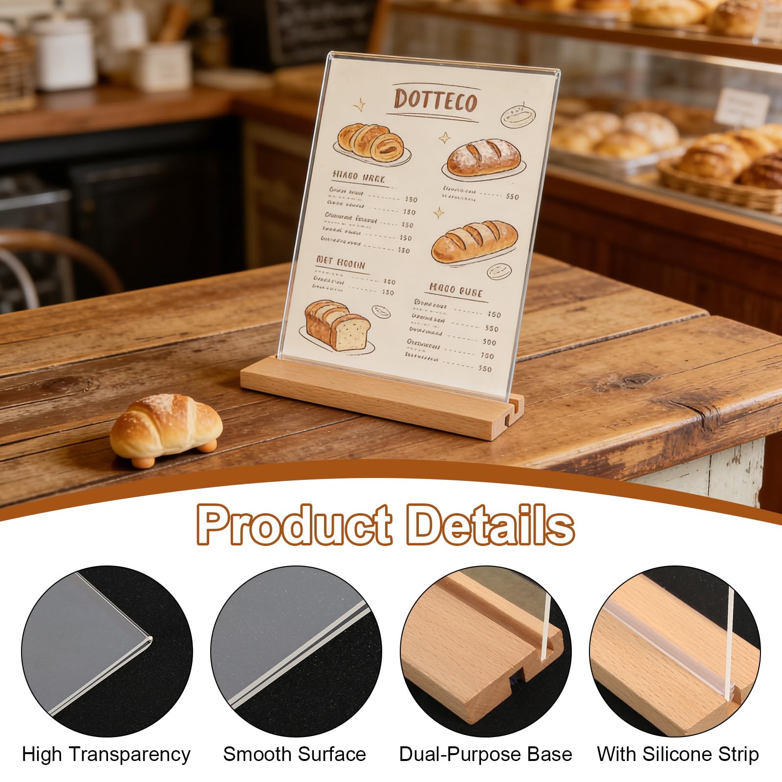 HFDONGL 3 Pièces Présentoir de Table A4 Porte Affiche Porte Documents Acrylique Porte Menu pour Bureau Restaurant Café Boutique Mariage(forme en L et T - 2 options)