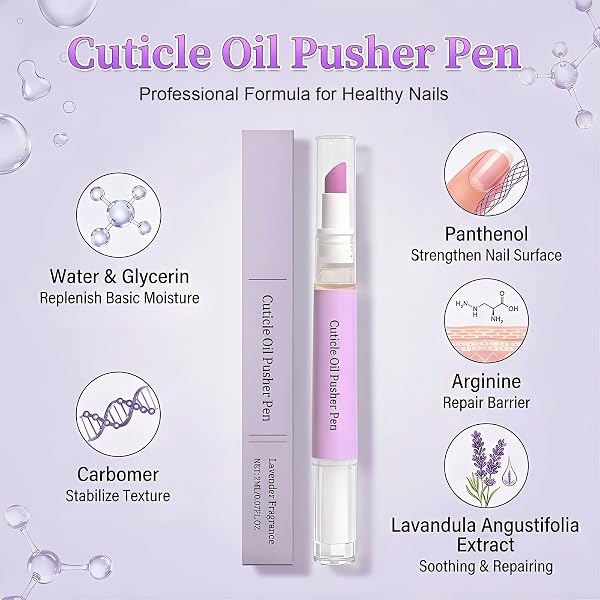 2-in-1 Nagelhautölstift, Nail Care Pen, Nagelhautschieber Ölstift Keramik, Nagelpflege Nagellack Stift, Nagelöl Cuticle Oil Pen Nagelpflegeöl für Nagelhaut die Reparatur von Rissigen Trockenen - 5