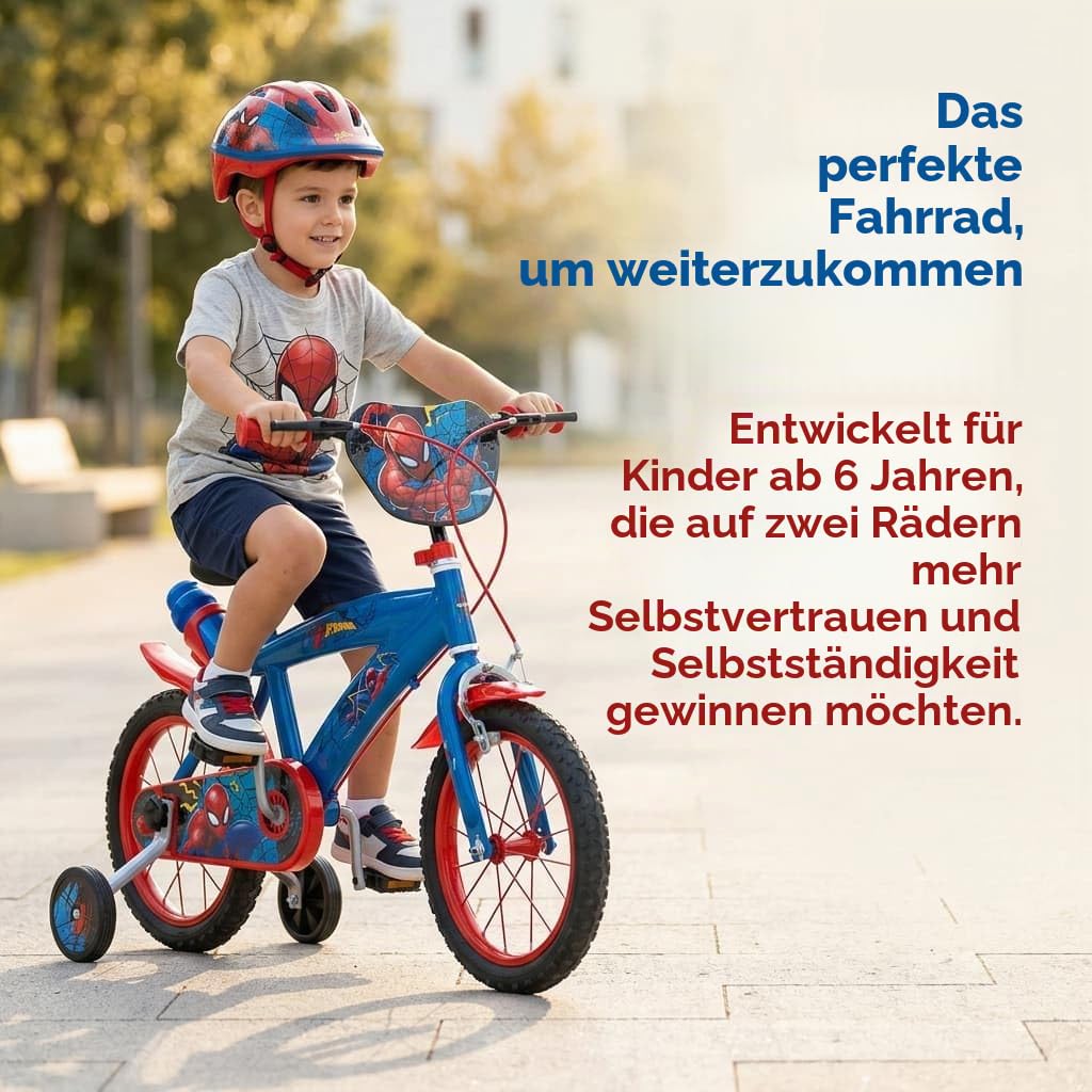 Toimsa Fahrrad 14 Zoll Spiderman Huffy 4/6 Jahre, bunt, 14874, 14 inches