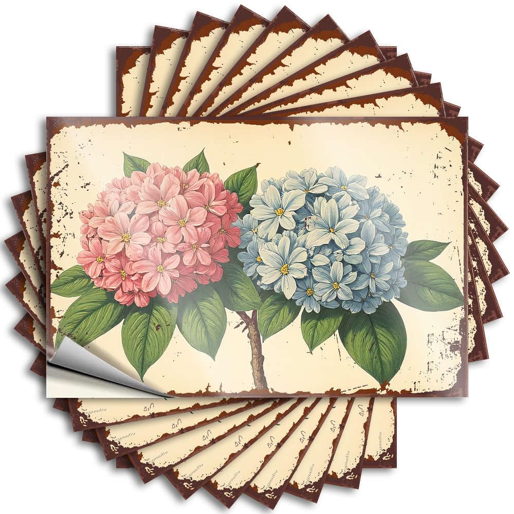 Saying Tumbler Book Pink and Blue Hydrangea Flowers with Green Leaves. for Microfiber - Funny House Decor Easy Peel Removable(12X18CM)