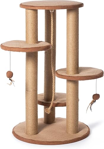 Prevue Pet Products 7150 Kitty Power Paws - Postes multiplataforma con borlas, rascador para gatos, natural