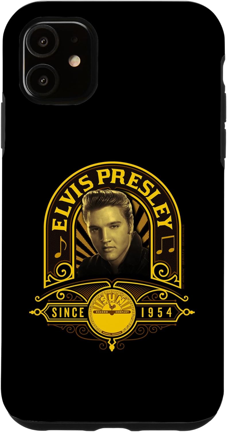 Sun Records X Elvis Presley Since 1954 Golden Frame Case for iPhone 14 Pro Max