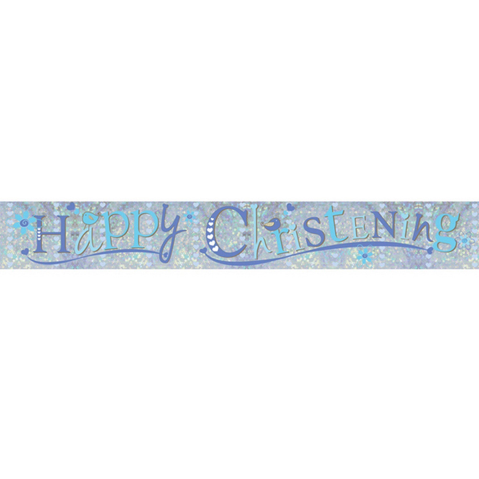 Amscan 9900047 9ft Christening Holographic Foil Banner