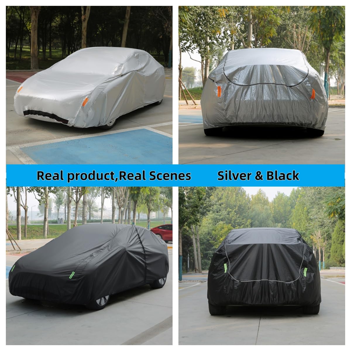 Tesla Model X Car Cover 2015-2026 - 210T Heavy-Duty Polyester with Fleece Lining 4-in-1 Waterproof Windproof Snowproof UV — view 2