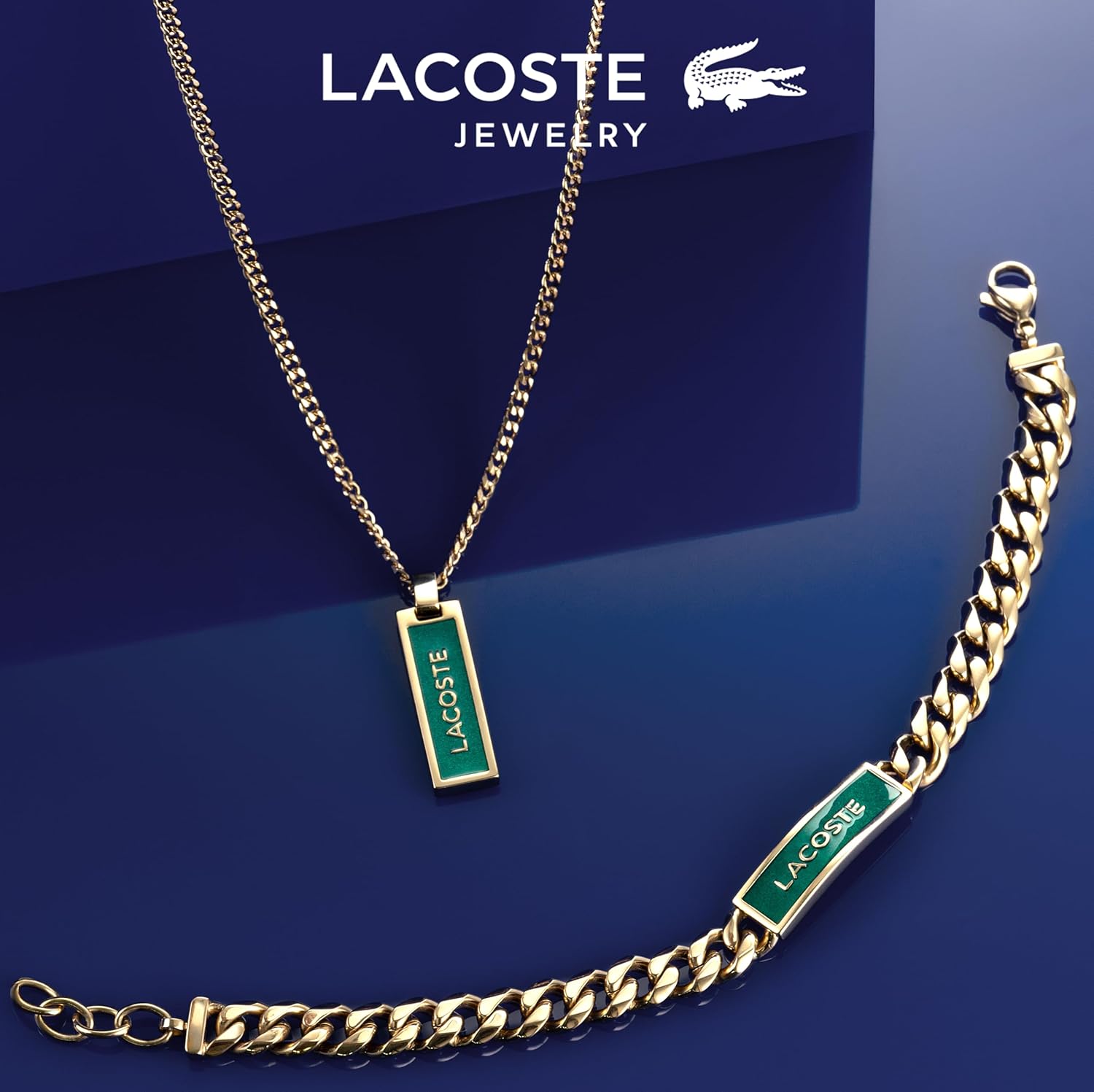 Lacoste Fence Men's Chain Jewelry Bracelet, Lobster Closure, Fashionable Style