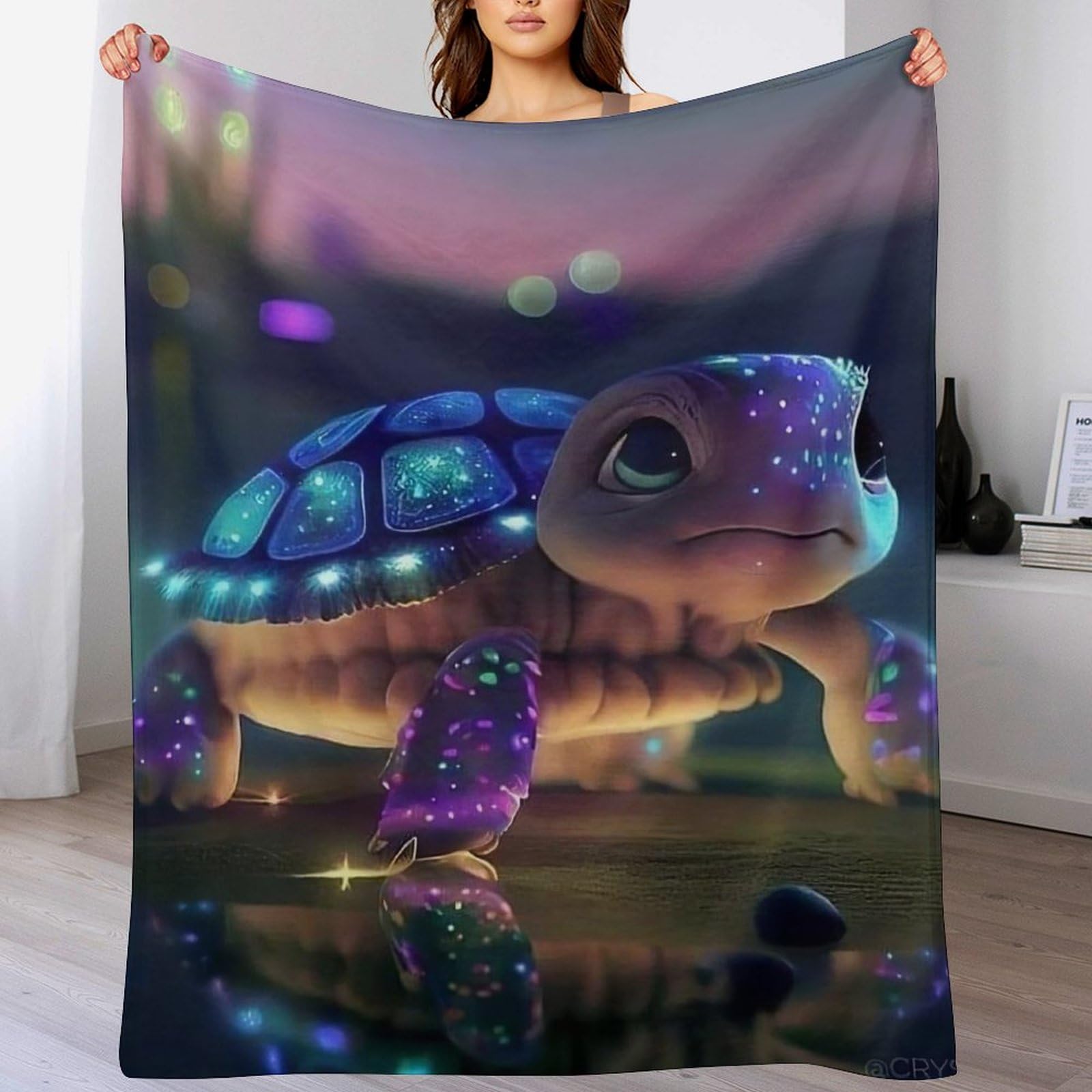 Couvertures de canapé tortue mignonne couverture polaire lit flannel douce 180x200cm