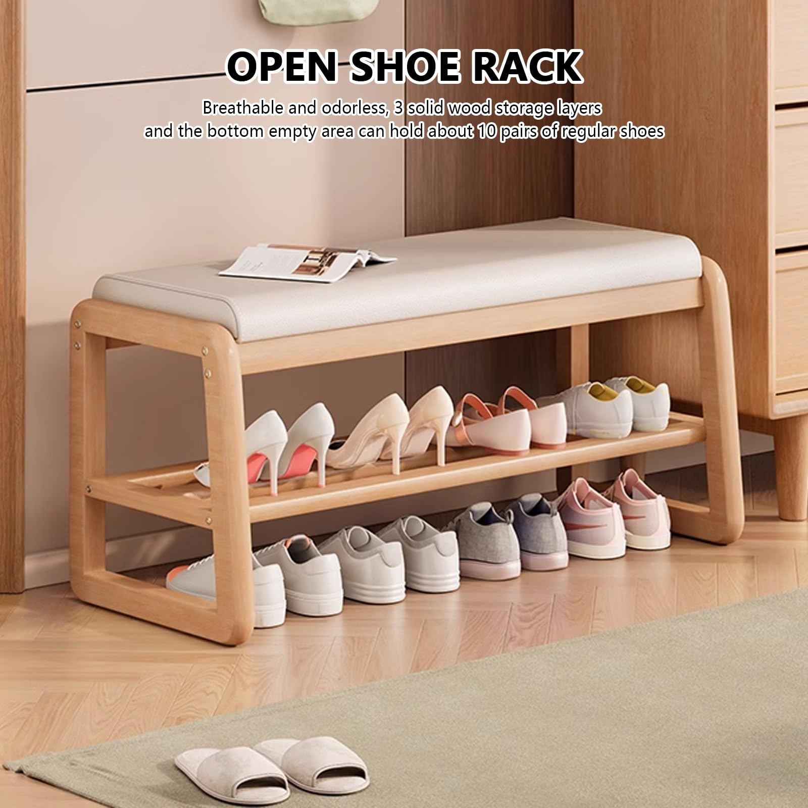 Flur gepolstert schuhbank regal, modern sitzbank mit schuhregal, Eingangsbereich schuhregal mit sitzfläche, Wohnzimmer schuhregal mit sitzbank, Schlafzimmer schuhbank mit sitzfläche, platzsparendes.
