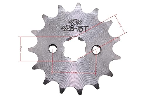 Miniatura 7 de Piñón delantero para motocicleta 428 para motocross de 50 cc, 70 cc, 90 cc, 110 cc, 125 cc, 140 cc, 160 cc, motocross, mini bicicleta, TaoTao,