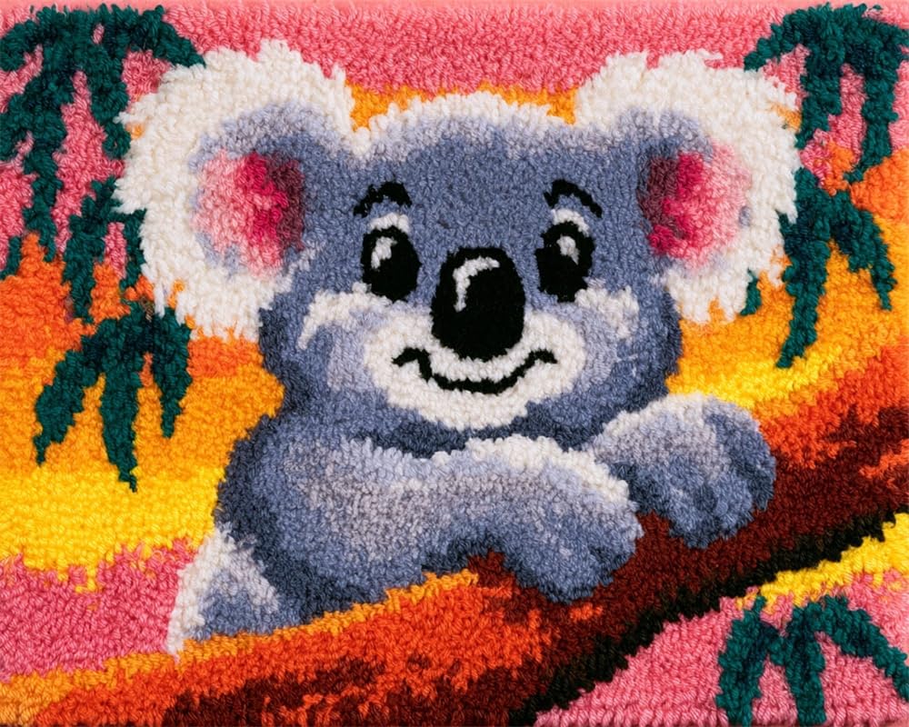 FWRTYCB Latch Hook Rug Kit,Cute Smiling Koala