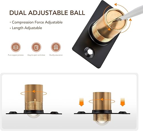 Miniatura 5 de Ravinte Cierre de puerta de bola ajustable, pestillo de puerta con rodamiento de bolas de armario, accesorios de puerta de cierre de unidad fuerte