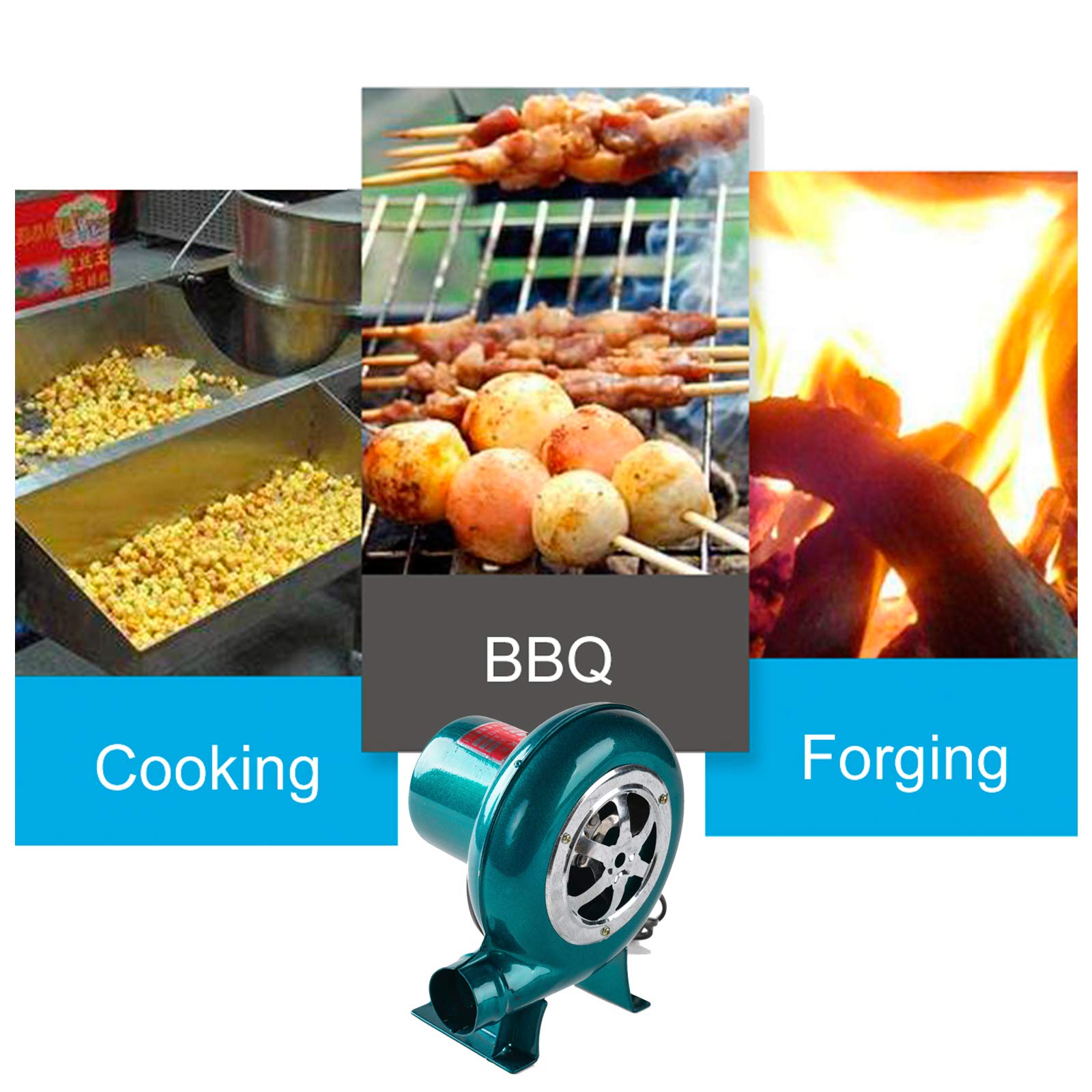 Soffiatore elettrico a velocità variabile 220 V, soffiatore di barbecue, soffiatore di forgia a carbone con regolatore, per barbecue, strumento di cottura per ventilatore da camino, 30 W