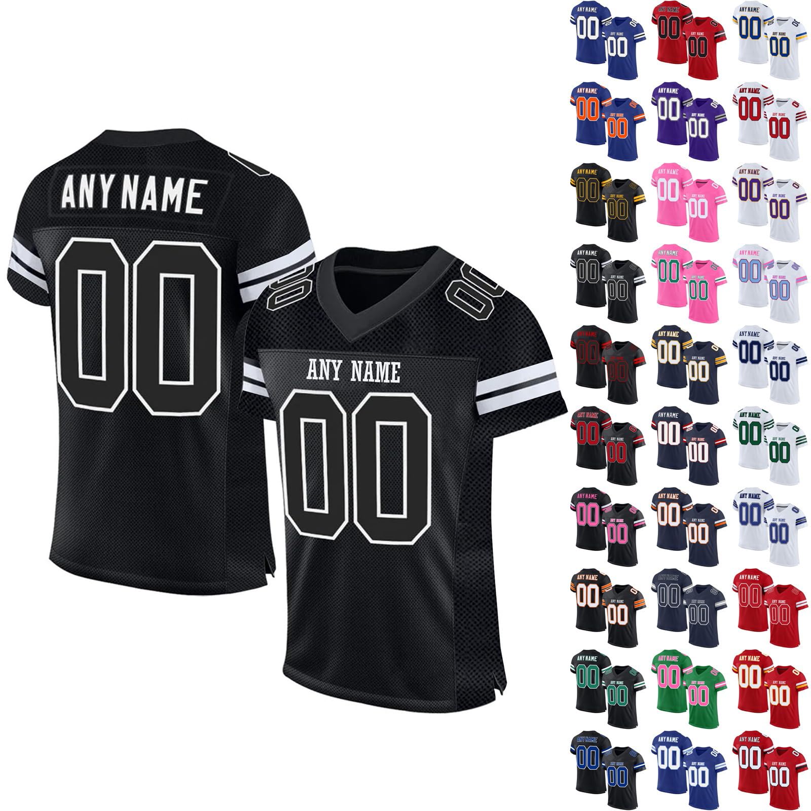 CustomFootball Shirt Mens Oversized T-Shirt American Football Style Top Jersey 106% Polyester Team Shirt, Breathable Sports T-Shirts Moisture Wicking with Anti-Odour Technology Active Athletic Tops
