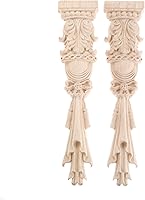 MUXSAM 2-Pack Wood Carved Appliques Onlays - Unpainted Mouldings Trim for Furniture, Fireplace Mantel, Door Frame, Retro Decor 11.81x2.76"