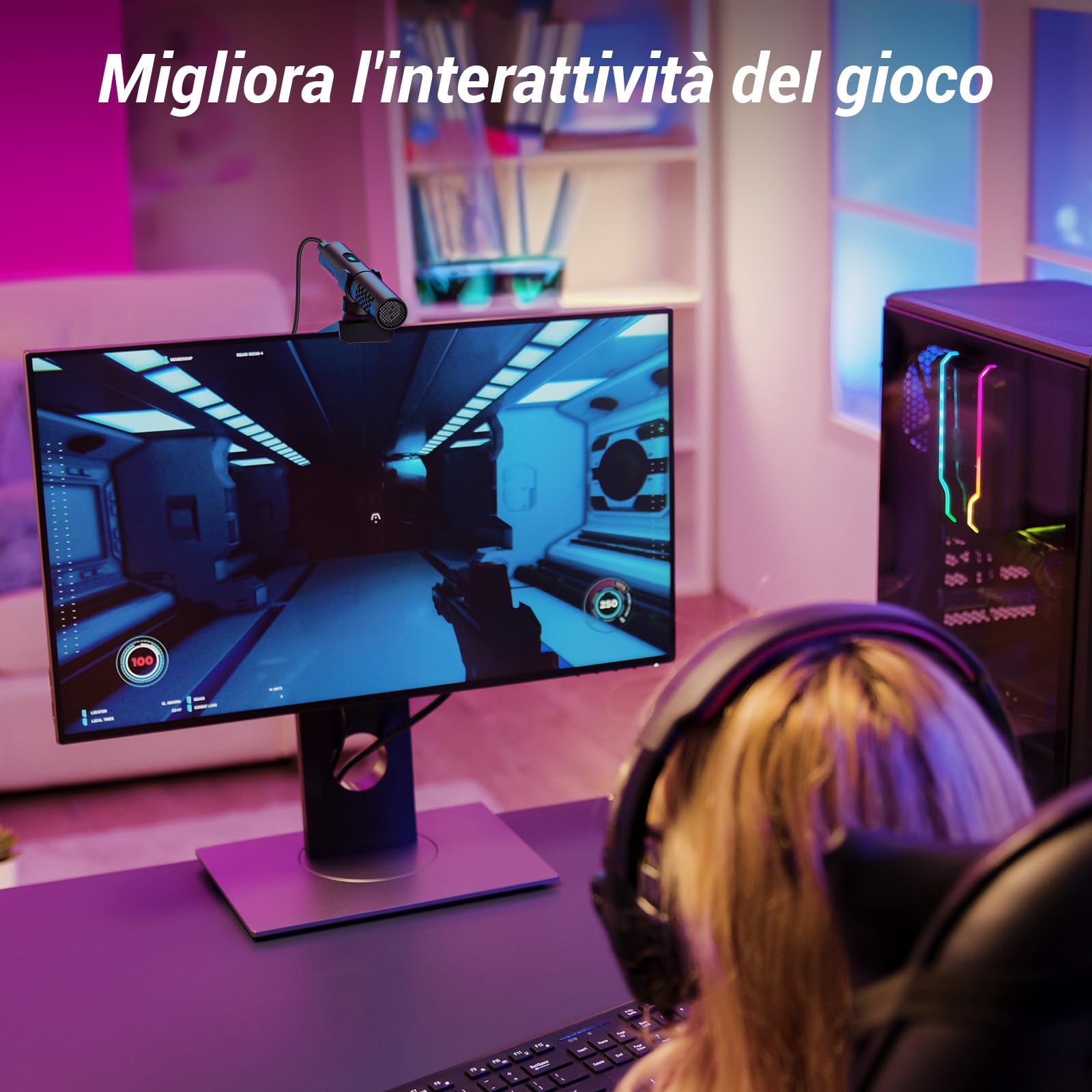 TONOR Microfono USB, PC Micrófono per Conferenze Regolabile Multiangolo con Interruttore Mute e Indicatore LED, per Riunioni, Zoom, Desktop, Skype, Chat, YouTube, Plug&Play per MacOS Windows, 200cm