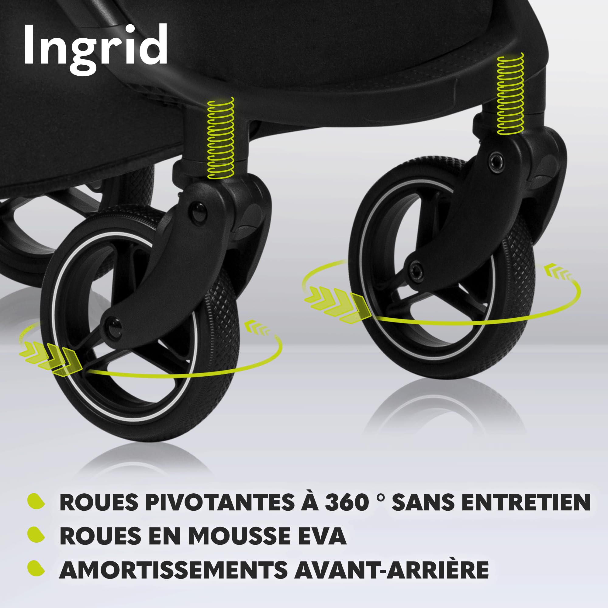LIONELO INGRID Poussette 22 kg 6 mois-4 ans Grandes roues pivotantes 360° Suspension totale Pliable d'une seule main Dossier et repose-pieds réglables Auvent XXL Pink