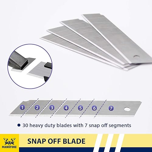 Miniatura 4 de MANUFORE Cuchillo utilitario de 0.984 in Cuchillo retráctil resistente a presión con hoja ultra afilada de acero SK5