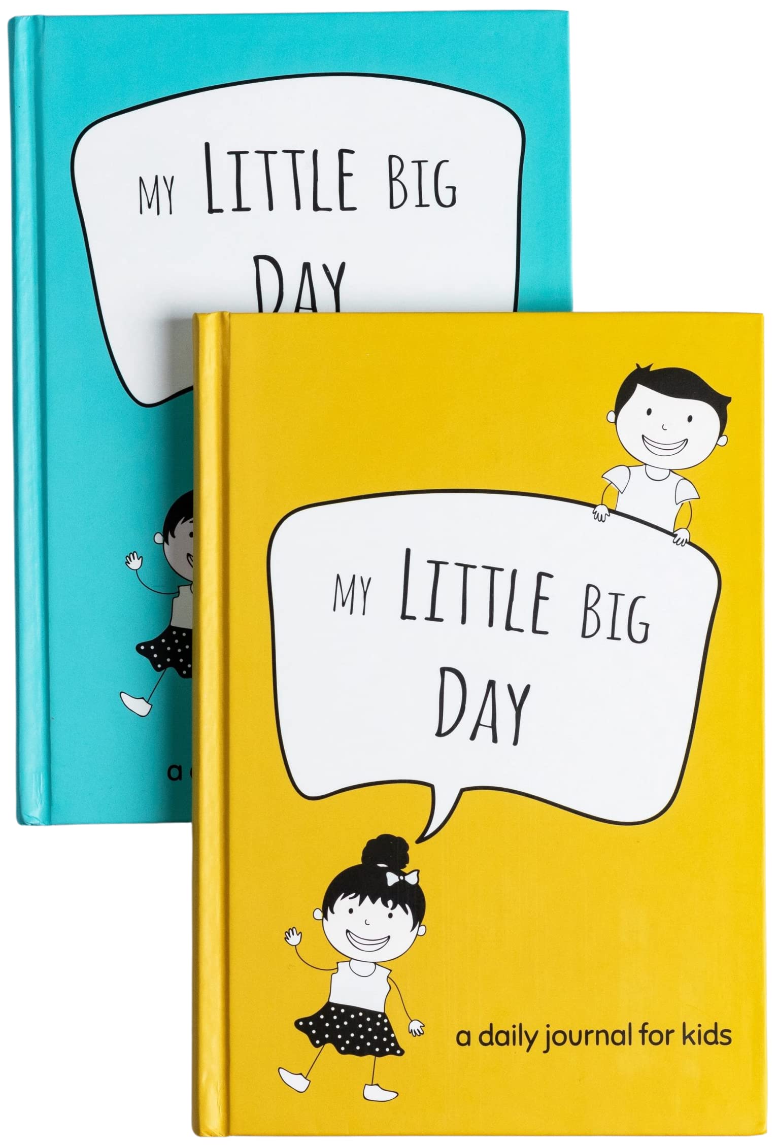 My Little Big Day: A Daily Gratitude Journal for Kids Aged 5 to 12, both Boys & Girls, with Daily Writing Prompts, Weekly Themes & Fun Activities from The Journal Lab (Pack of 2, Yellow & Blue Book)