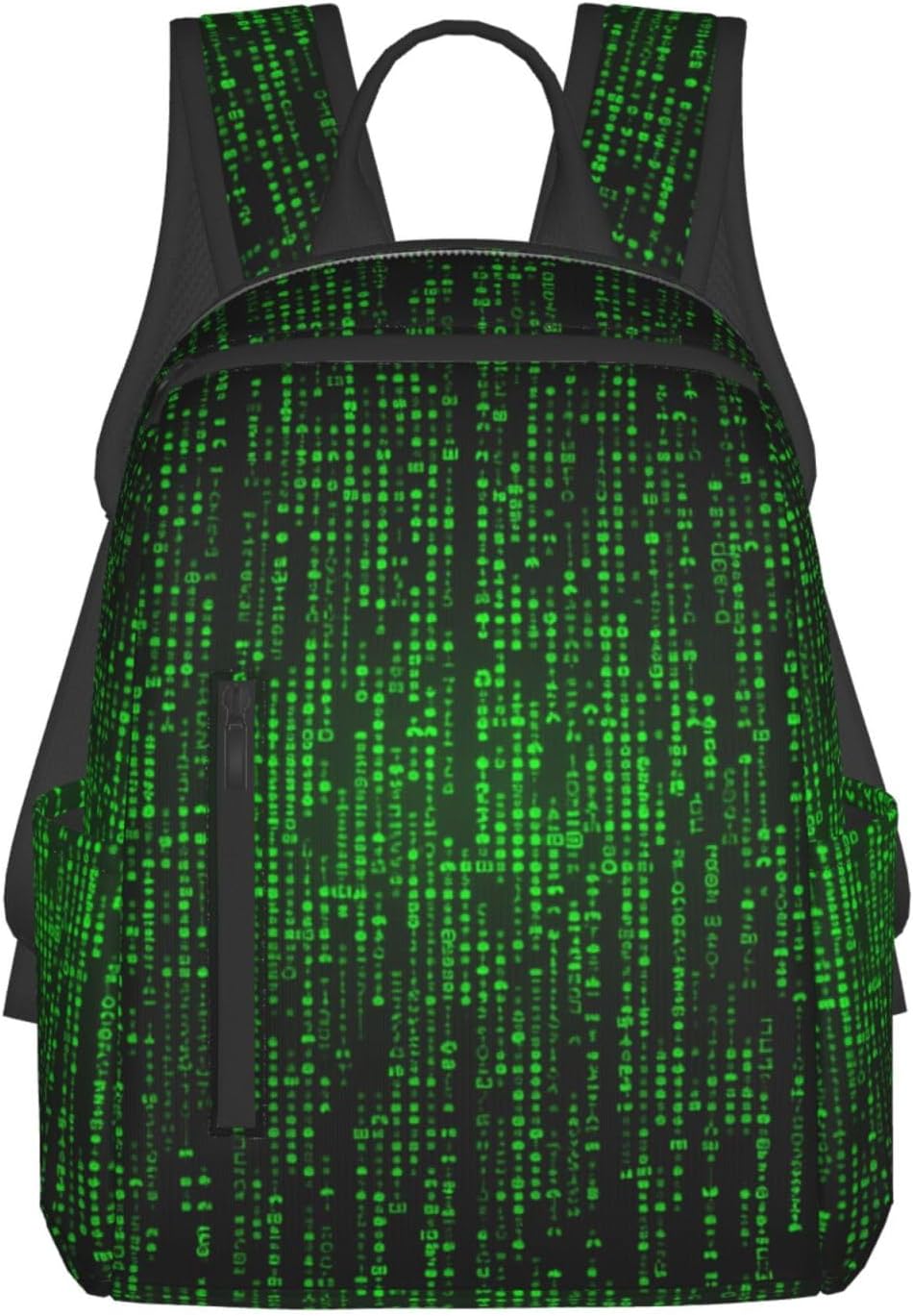 Lightweight Hiking Backpack Casual Laptop Backpack for Men Women Green Number Binary Bookbag Travel Daypack