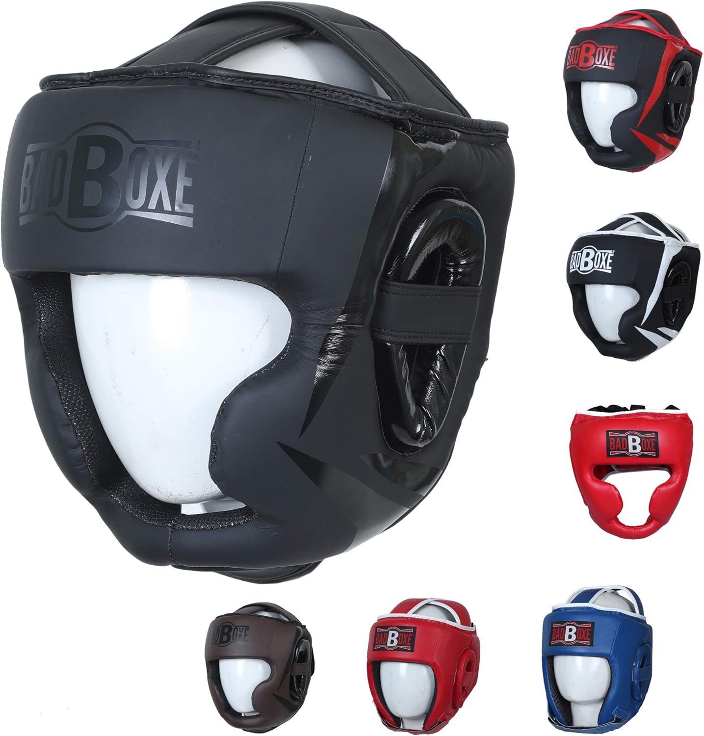 Boxing Head Guard Muay Thai MMA Sparring Headgear… (Black/Black, Small/Medium)