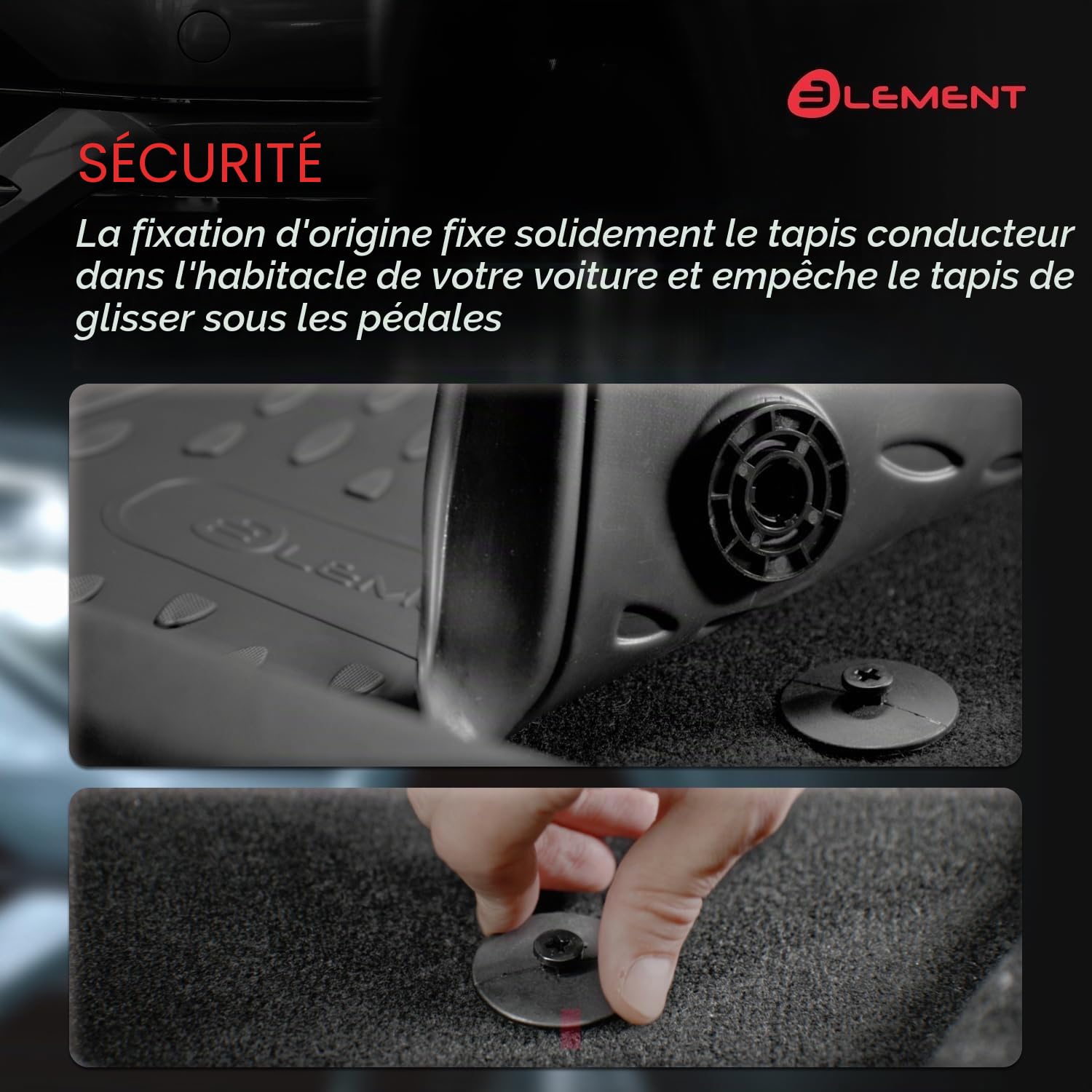 Element Tapis de Sol Voiture en TPE pour 3D Fiat 500x, 2014->, (Europe), sur Mesure, antidérapants, imperméables, Bords Hauts, Protection Toutes Saisons, Facile à Nettoyer
