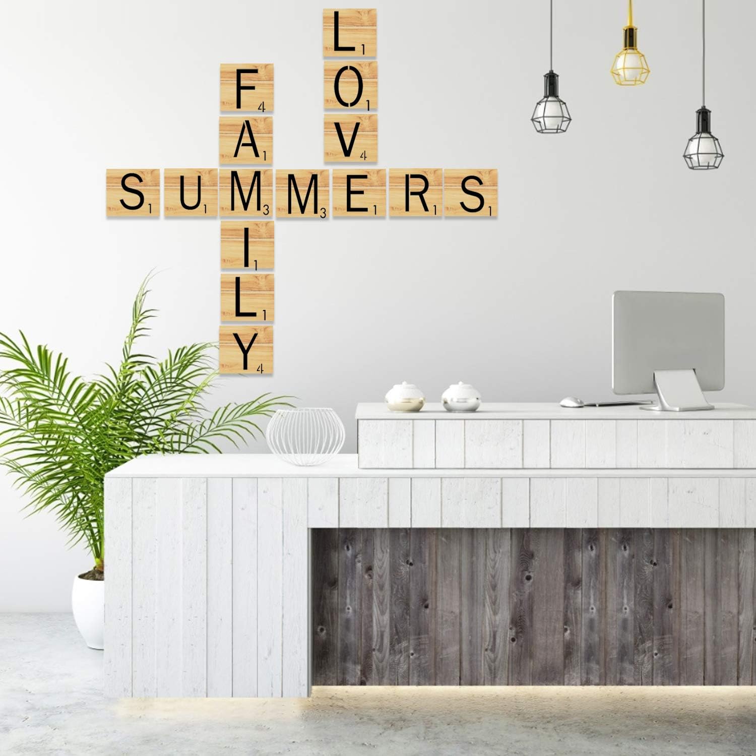 26pcs Scrabble Letters Stencil, Reusable Scrabble Letters for Wall Decor, DIY Crafts, Painting and Family Names (3inch)