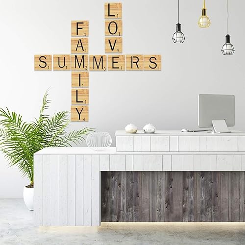 Miniatura 6 de 26 letras de Scrabble, letras reutilizables para decoración de pared, manualidades, pintura y nombres de familia (3 pulgadas)